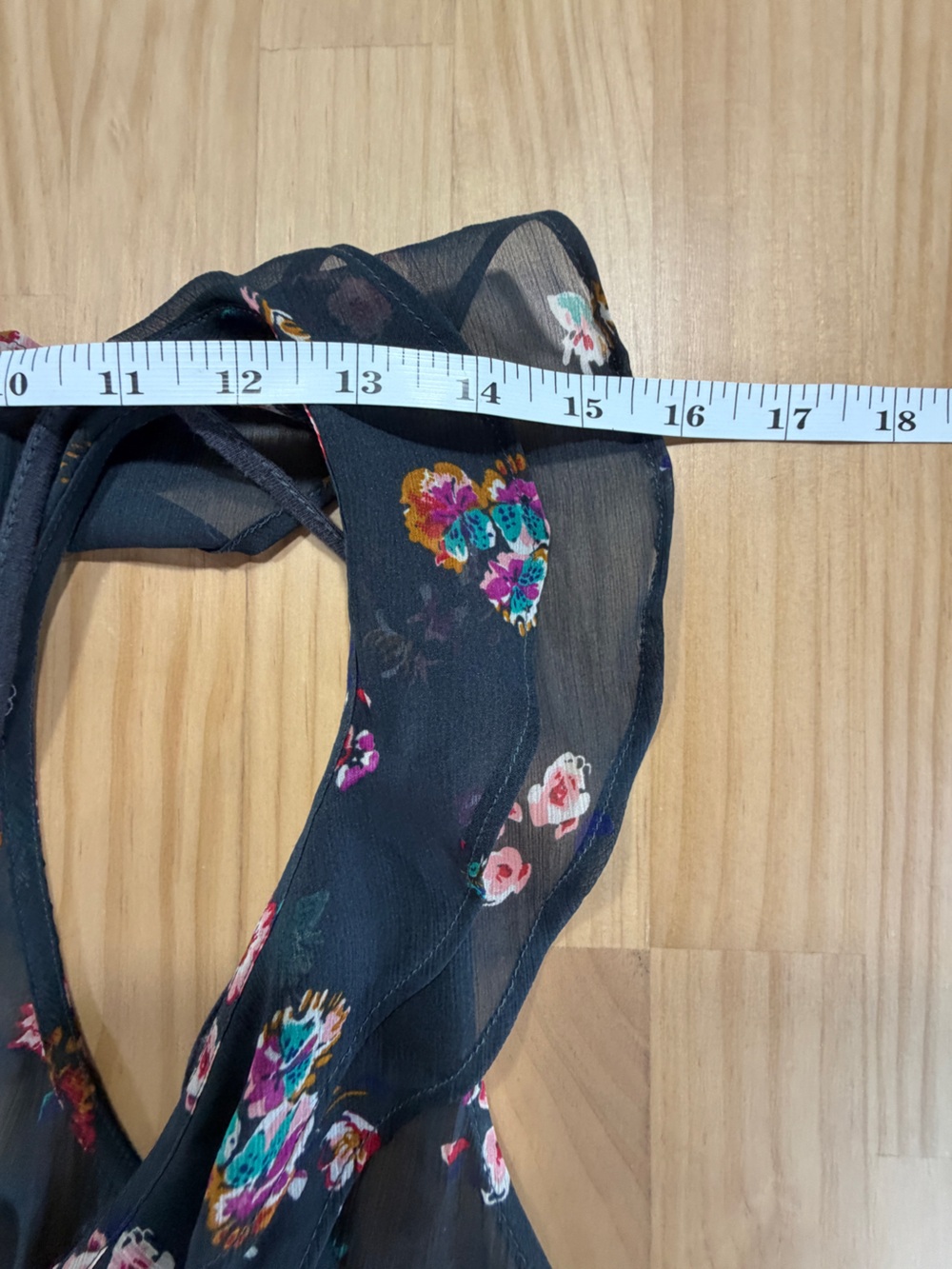aerie Navy Floral Tank with Bright Multicolor Blooms B12 - Picture 6 of 9